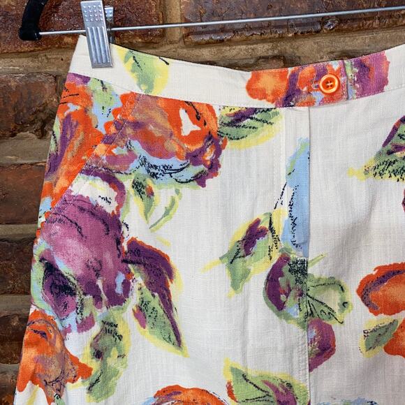 J, Jill White Lightweight Cotton Floral Mini A-Line Skirt Women's Size 4 - Picture 2 of 7